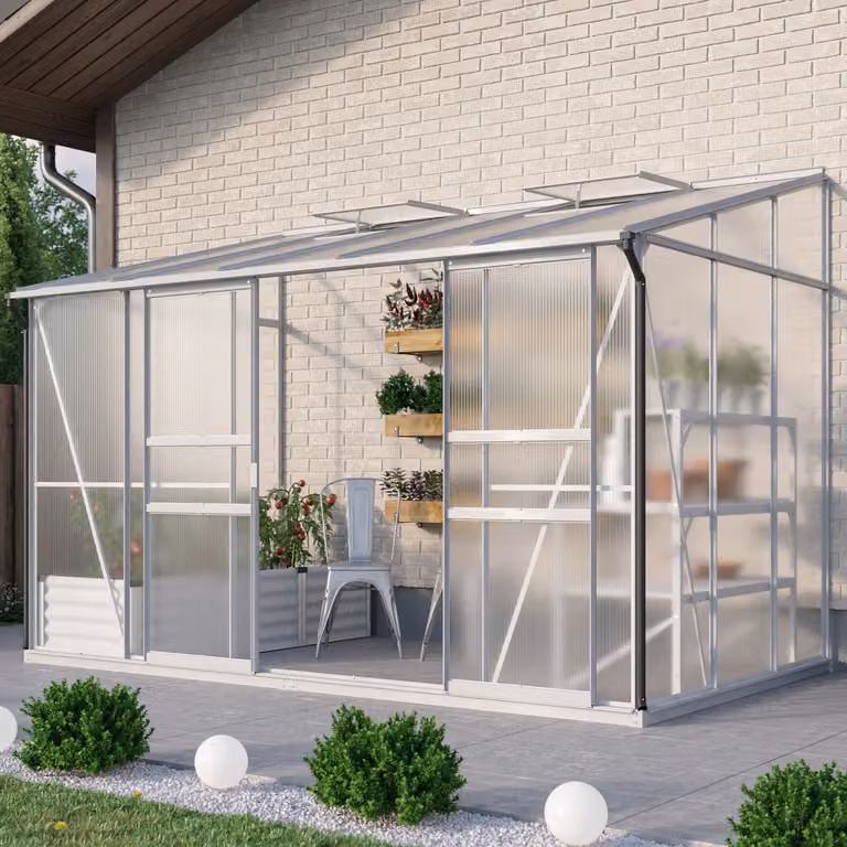 Serra addossata Vitavia "Osiris 6500" alluminio anodizzato 6,5 m² 6 mm HKP