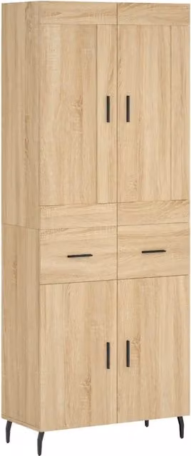 Credenza | Madia | Buffet da pranzo | Armadio da pranzo Rovere Sonoma 69,5x34x180 cm in Legno Multistrato