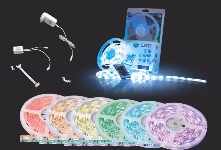 Globo Lighting Striscia LED in plastica bianca, 90x RGBW LED