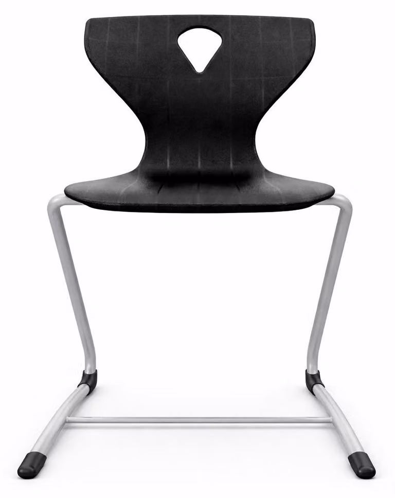 Sedia da scuola ergonomica con seduta in plastica e robusta struttura in metallo