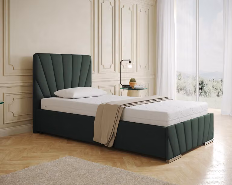 Letto imbottito RAY - Letto confortevole con contenitore, letto singolo,
