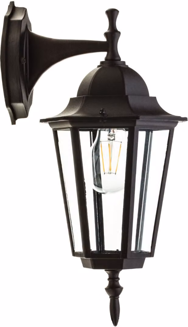 Applique da esterno LO4102 nera 1xE27x50W in alluminio, dimensioni: 37x17x20 cm, IP54 Kobi