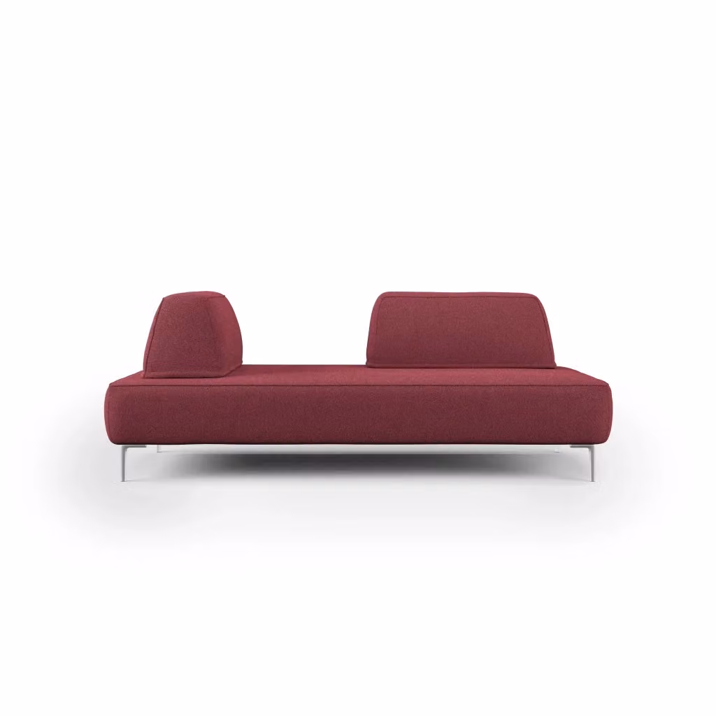 Divano modulare Newton Divani.Store con schienali mobili e poggiatesta regolabile, colore rosso, L: 167 cm – 2