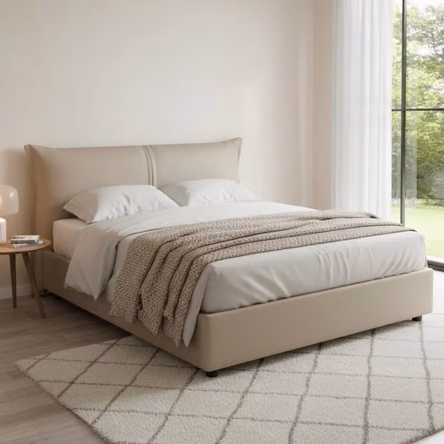 Letto Matrimoniale Abarat Talamo Italia con Contenitore a Alzata, Grigio, L/P/H: 160 x 200 x 175 cm