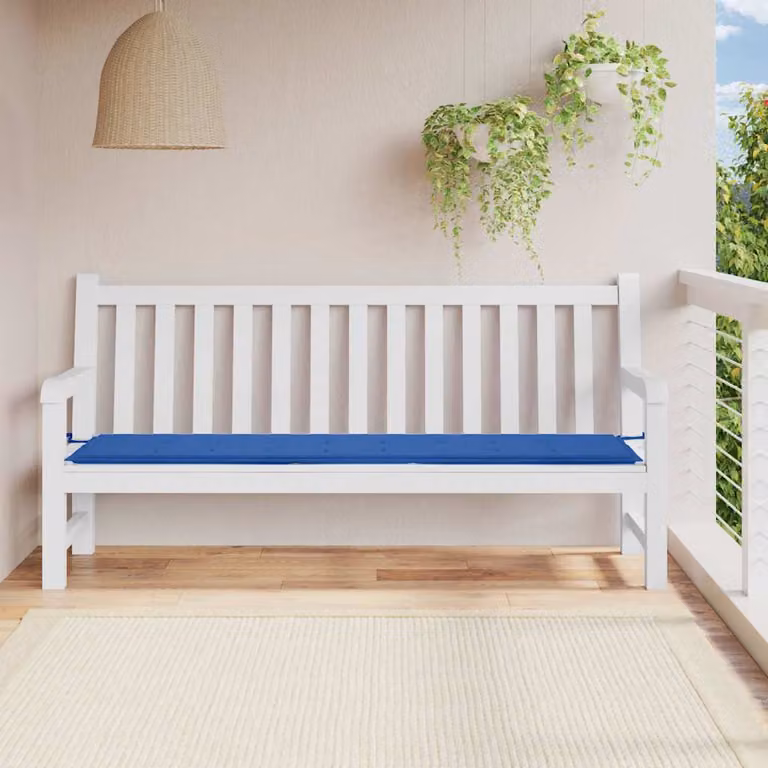 vidaXL Cuscino per Panca Blu, L 200 x P 50 x H 3 cm, in Tessuto Oxford Idrorepellente e Traspirante