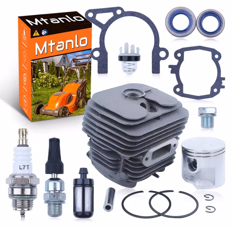 Kit cilindro e pistone per motosega Stihl TS410 TS420 - Include candela e valvola di decompressione