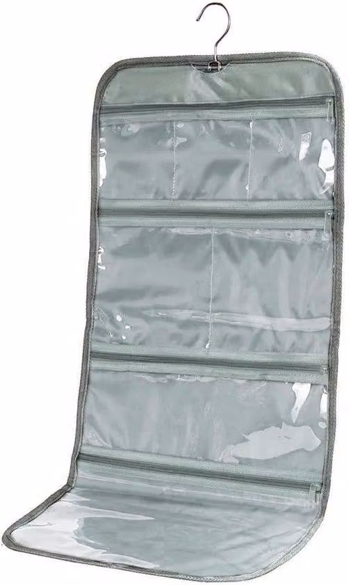 Organizer cosmetico pieghevole trasparente - multifunzionale - 1 pezzo - trasparente - nylon