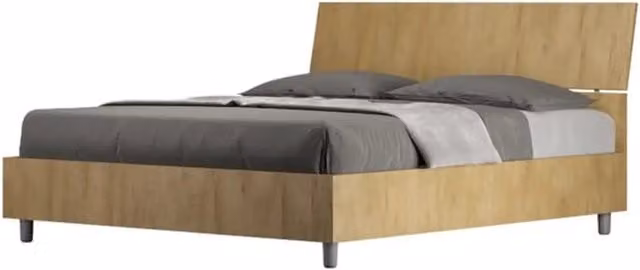 Letto matrimoniale con rete 160x200 testata inclinata quercia Demas