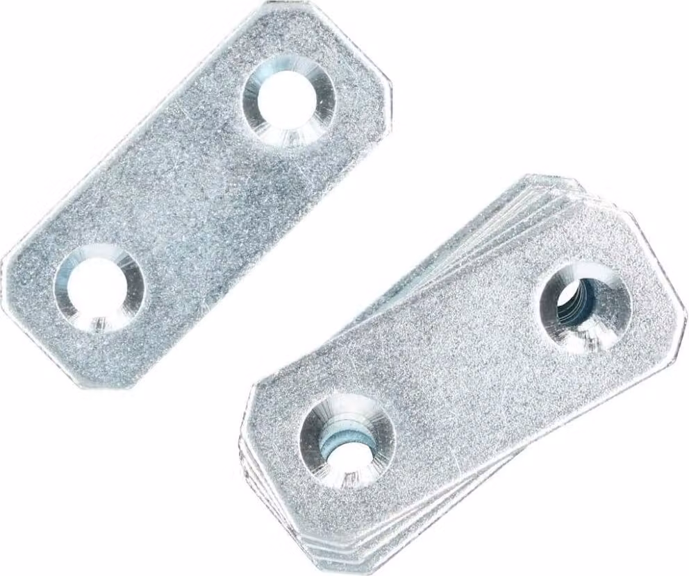 KOTARBAU® Set di 100 piastre forate 40 x 16 mm Argento zincato Connettore piatto Connettore in legno Interno - esterno Piastra forata Connettore in acciaio Piastra forata Barra piatta