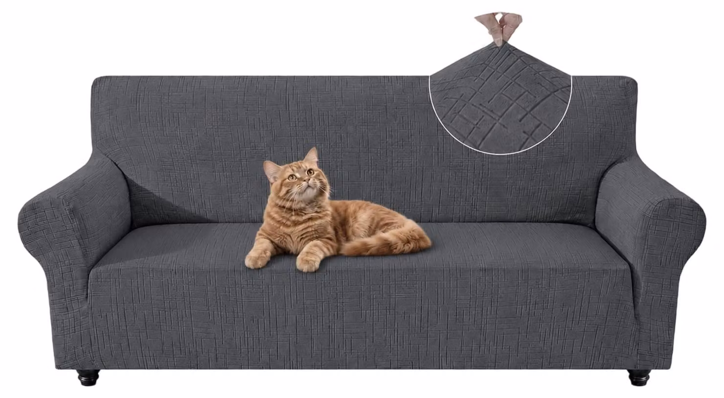Solidchoice - Copertura grigio chiaro per divano a due posti