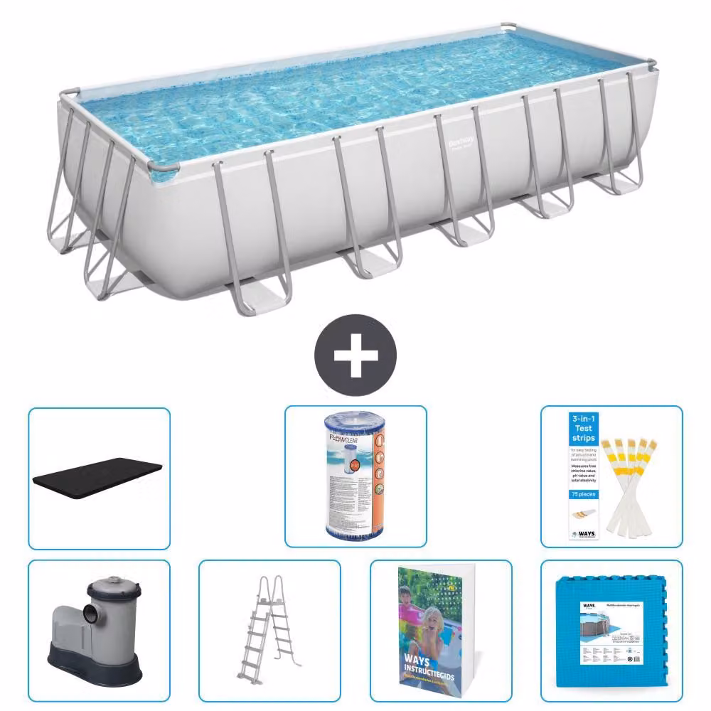 Bestway Power Steel, piscina rettangolare - 640x274x132 cm - 6 pezzi, modello S602