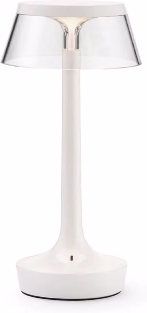 Flos Bon Jour Lampada da tavolo ricaricabile LED trasparente e bianca