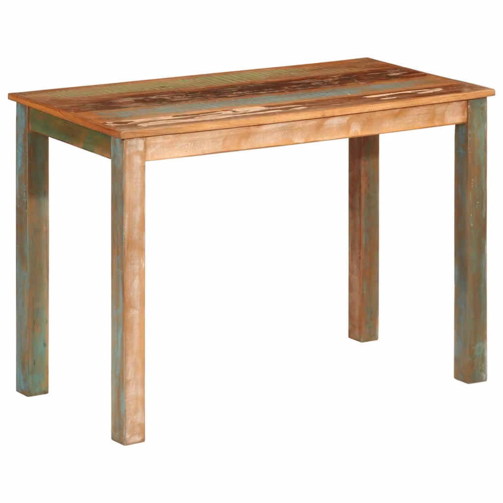 vidaXL Tavolo da Pranzo Rettangolare in Legno Massello di Recupero, Colore Marrone, L 110 x P 55 x H 76 cm
