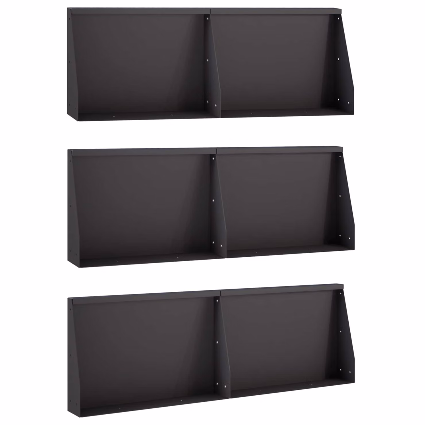 Set di 6 aiuole rialzate vidaXL in acciaio nero per giardino ornamentale L: 60 cm, P: 12 cm, H: 40 cm