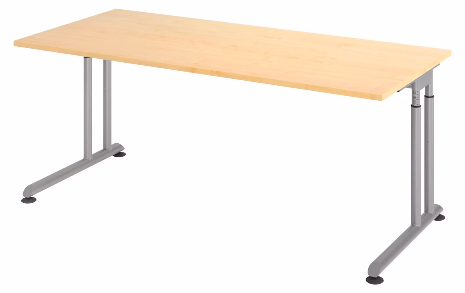 bümö Scrivania Serie-Z - Decorazione: acero, struttura: argento, dimensioni: 180 x 80 cm