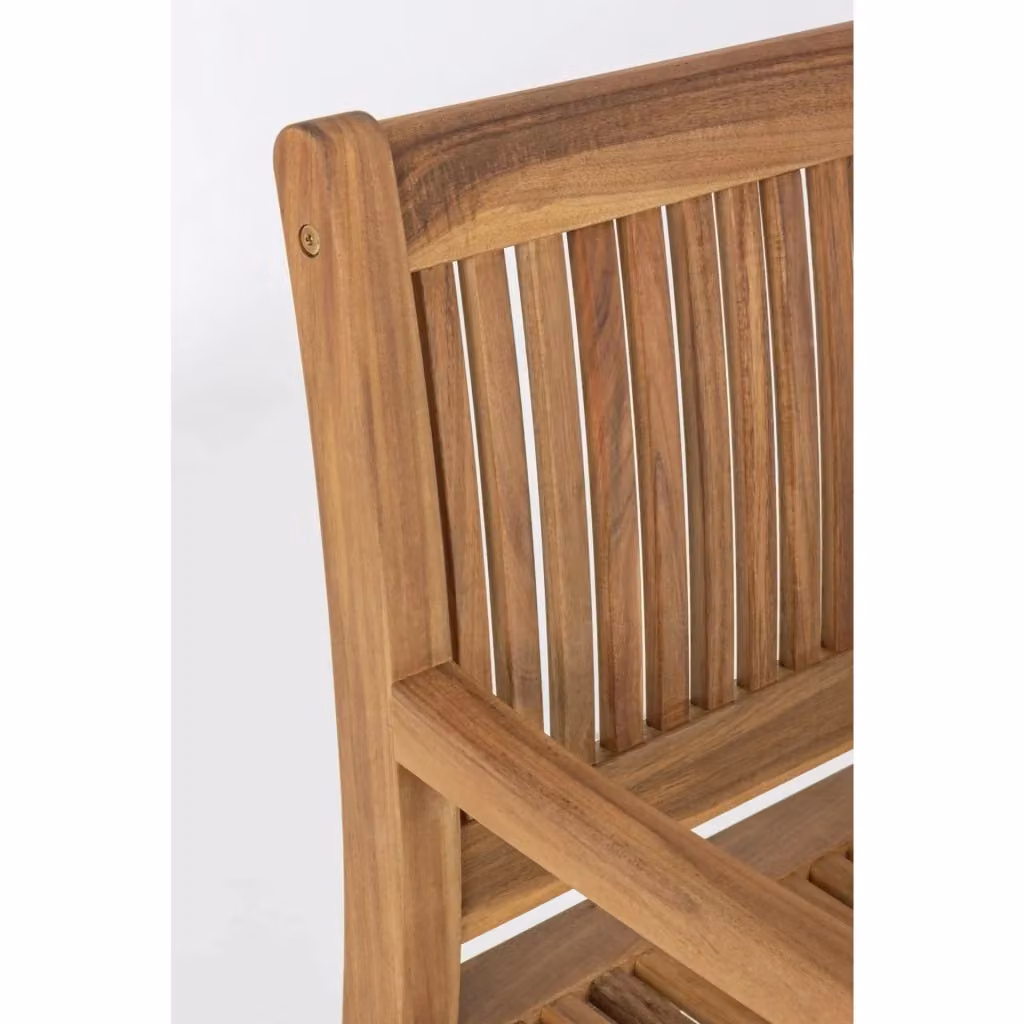 Panchina da giardino Noemi in legno di acacia marrone a 2 posti con braccioli – 2