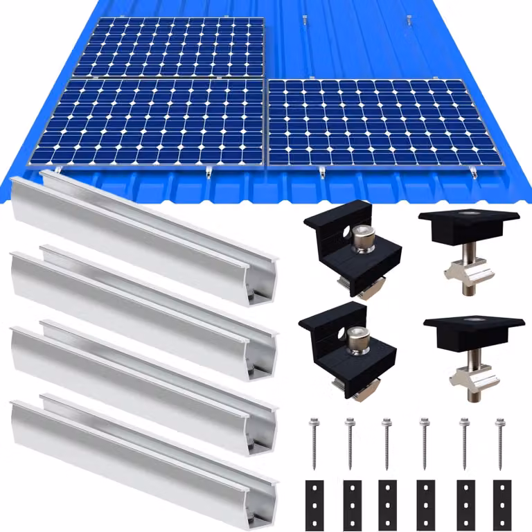 Supporto per pannelli solari per tetti piani, binario di montaggio fotovoltaico in alluminio, 12 cm