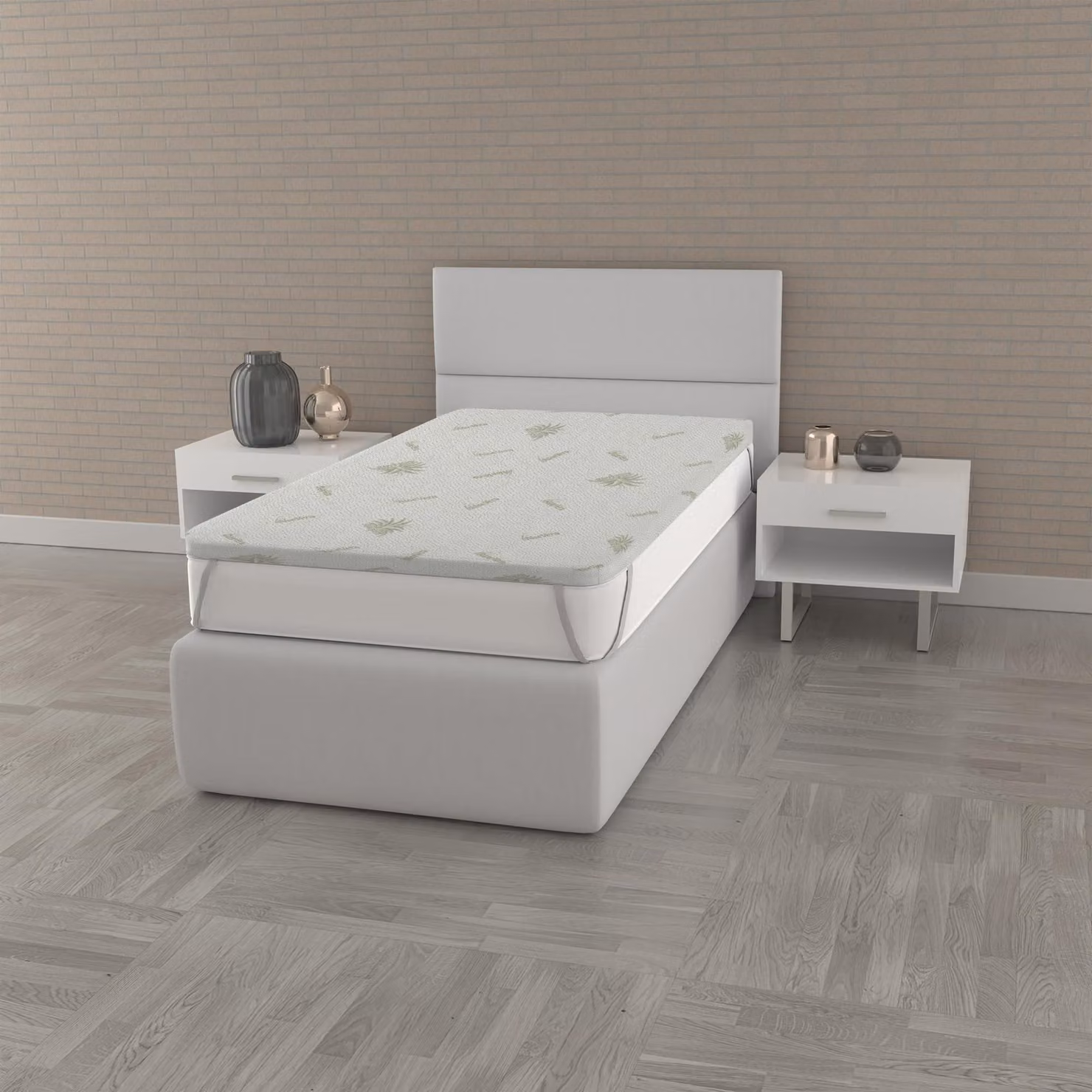 Materasso topper in memory foam con aloe vera, per letto singolo, 80 x 190 cm