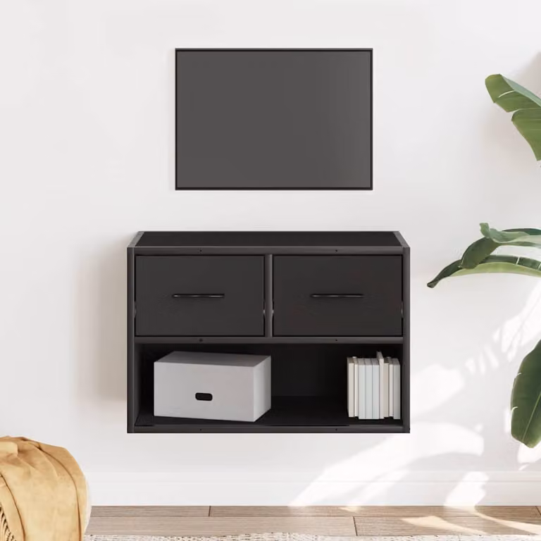 vidaXL Mobile Porta TV Industrial Nero in Metallo e MDF L 60 cm, P 31 cm, H 39,5 cm