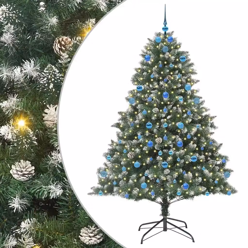Albero di Natale artificiale verde con luci LED warm white vidaXL Altezza: 210 cm – 2