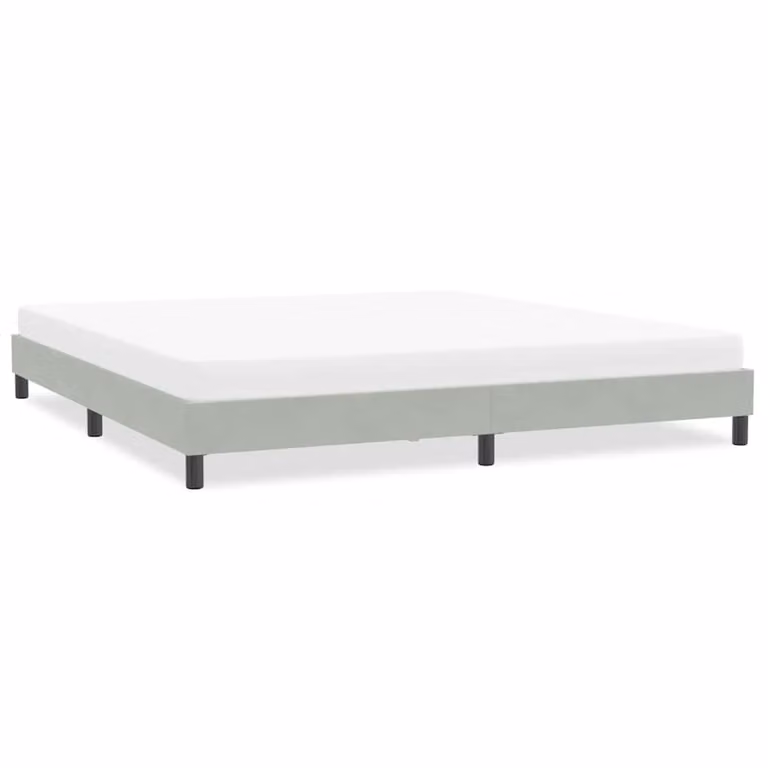 vidaXL Giroletto in Velluto Grigio Chiaro senza Materasso L: 203 cm, P: 213 cm