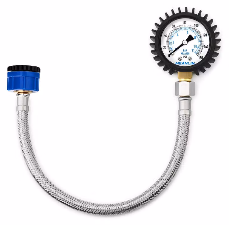 Manometro per la misurazione della pressione dell'acqua, con range da 0 a 11 bar, completo di tubo e guarnizione