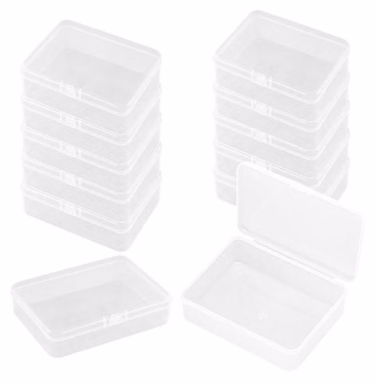 12 scatole di stoccaggio trasparenti in plastica con coperchio
