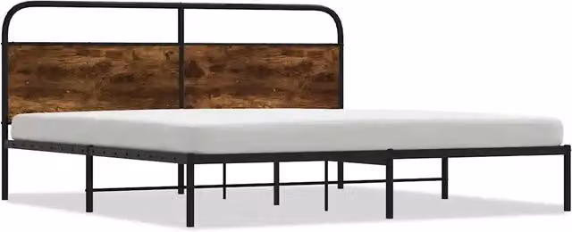 Letto matrimoniale in metallo Design In colore Rovere Fumo L/P/H: 200 x 200 x 100 cm