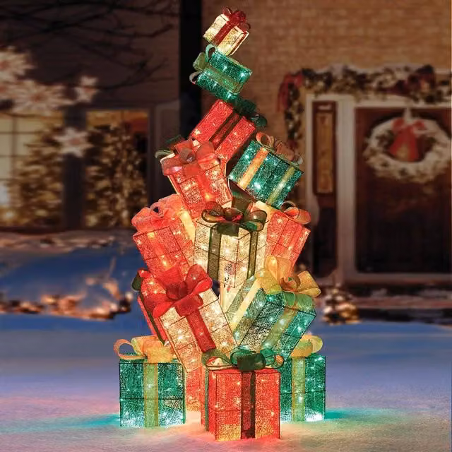 Albero di Natale Luminoso con Pacchi Regalo Decorazione Natalizia 192cm 544 Led