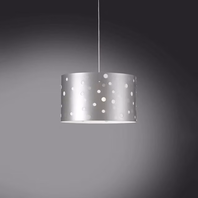 Lampadario Sospeso Moderno Linea Zero Polilux Argento e Bianco con 3 Luci E27 in Materia Plastica
