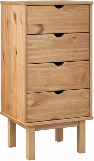 Cassettiera OTTA in legno massello di pino marrone L/P/H: 45 x 39 x 90 cm