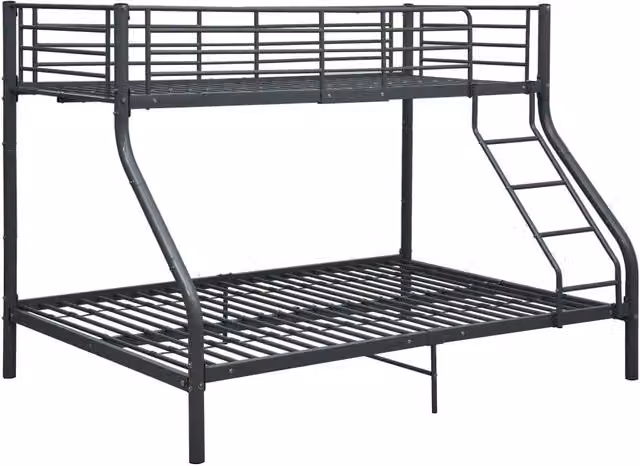 Letto a Castello Nero in Metallo 140x200 cm/90x200 cm 287905