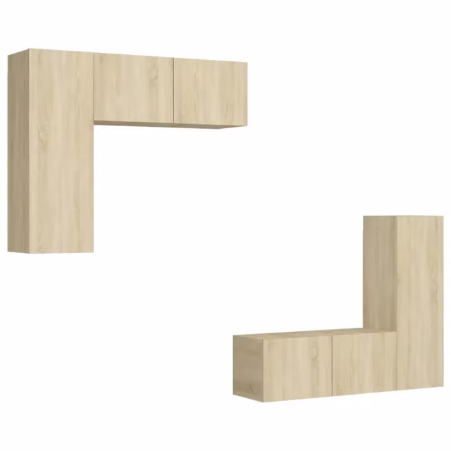 Set di Mobili TV 4 pz | Armadietto TV | Mobile Porta TV Rovere Sonoma in Legno Multistrato