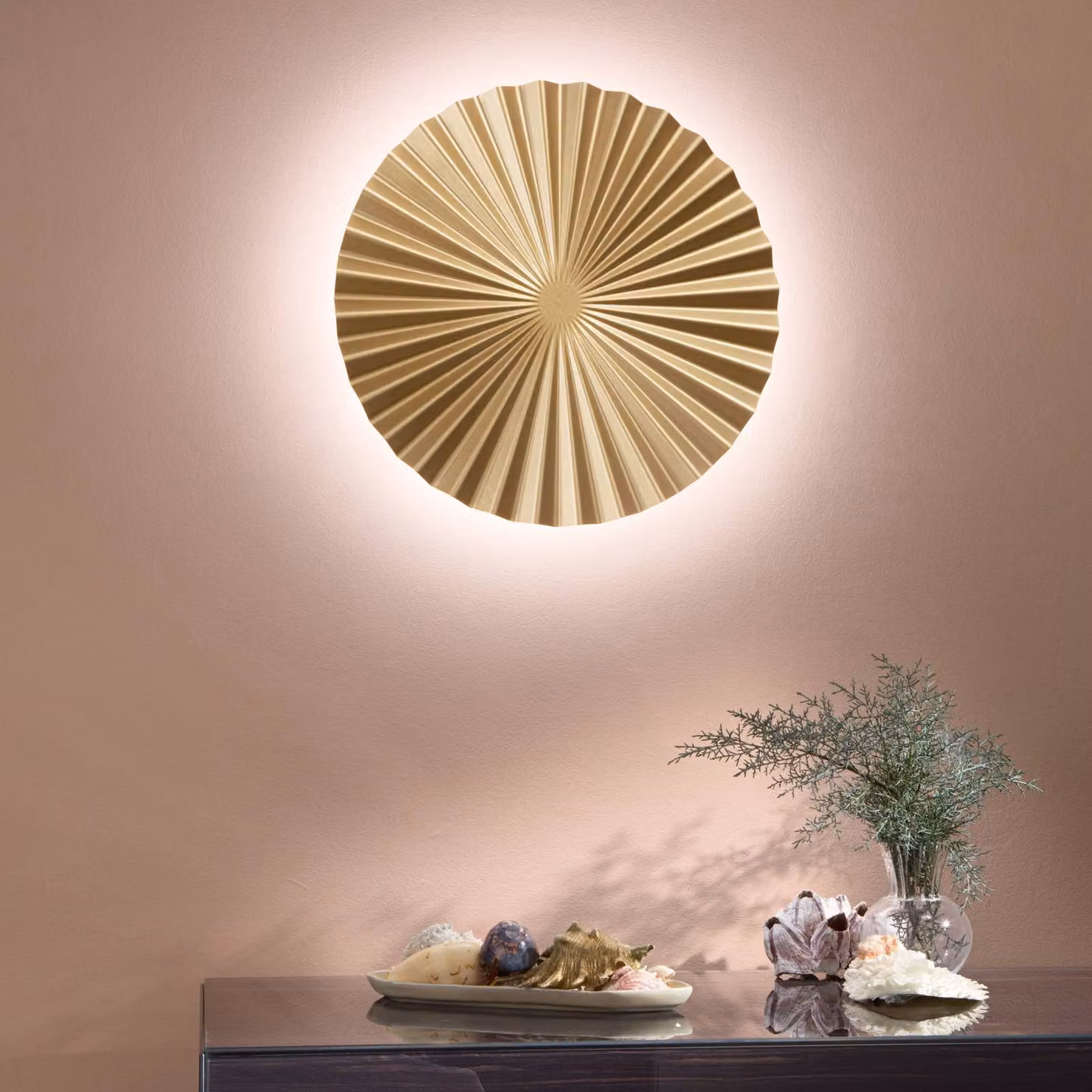 Luce Ambiente Design Applique da parete Anadara, Ottone / Oro, Soggiorno / Sala da pranzo, Alluminio, Applique