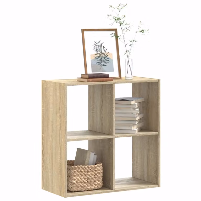 Libreria moderna vidaXL in legno multistrato e MDF, colore marrone, L 68,5 cm x P 32 cm x H 68,5 cm