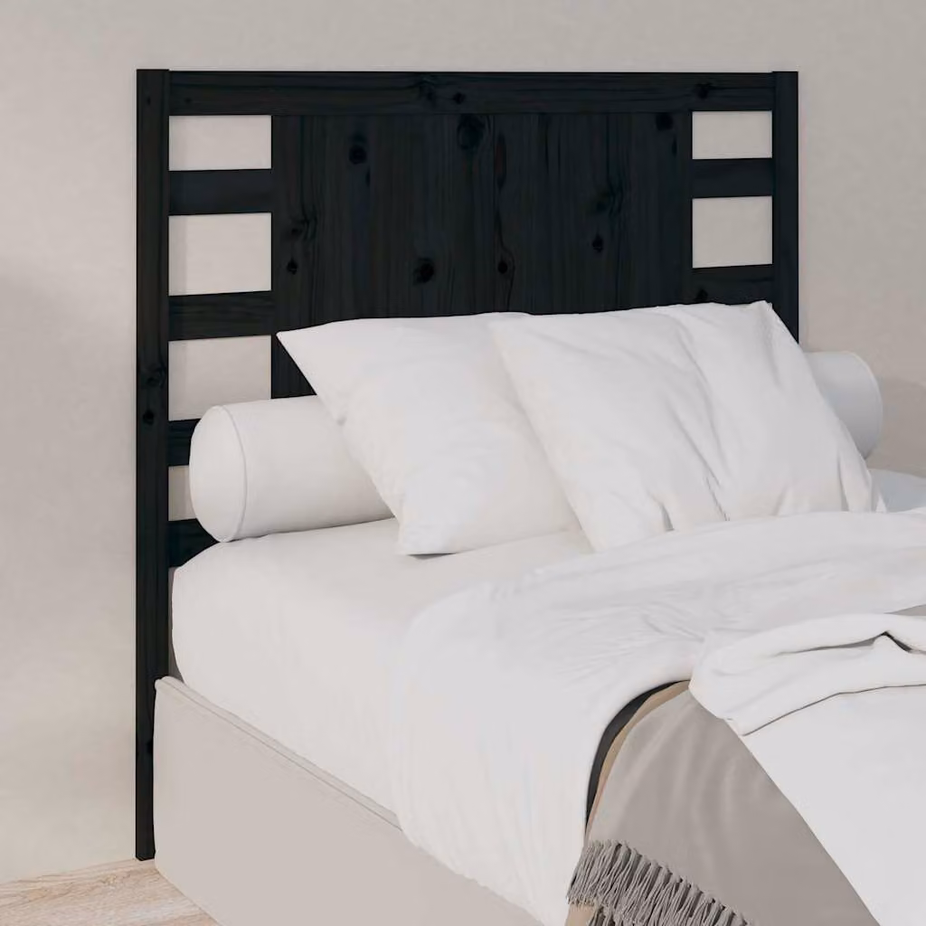 Testiera per letto vidaXL in legno massello di pino nero stile rustico L: 96 cm, P: 4 cm, H: 100 cm