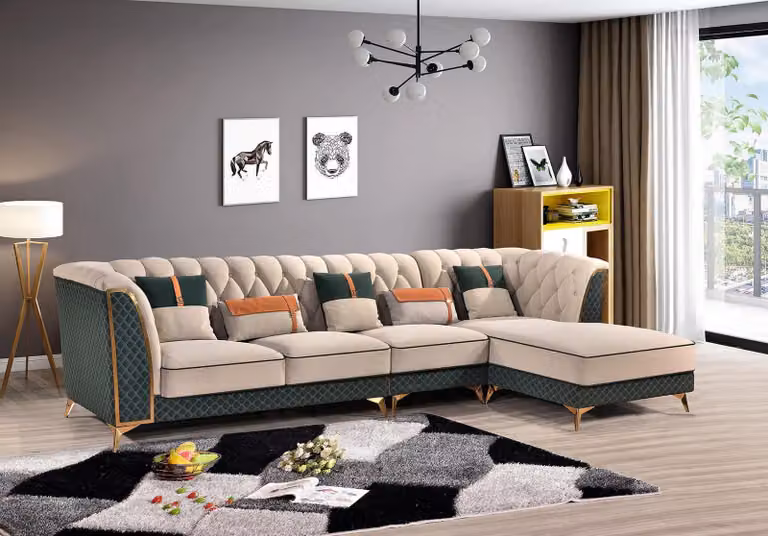 Ecksofa L-Form Modernes Sofa Ledersofa Eckgarnitur Polster Wohnlandschaft Sofas