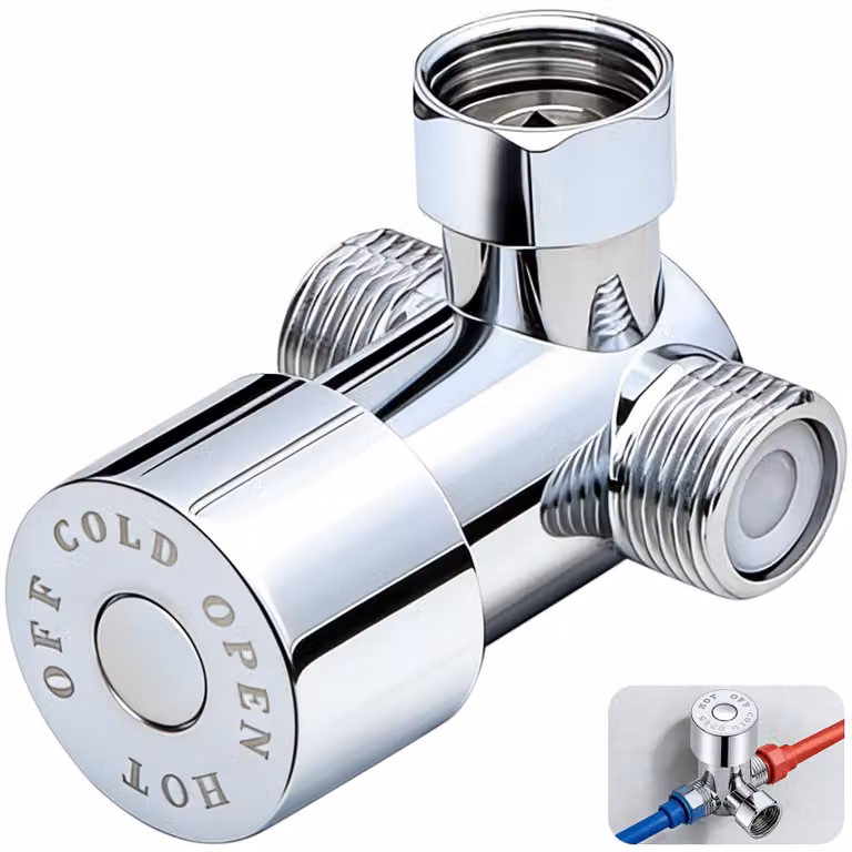 Miscelatore termostatico - Deviatore a 3 vie - G1/2 pollici - Argento