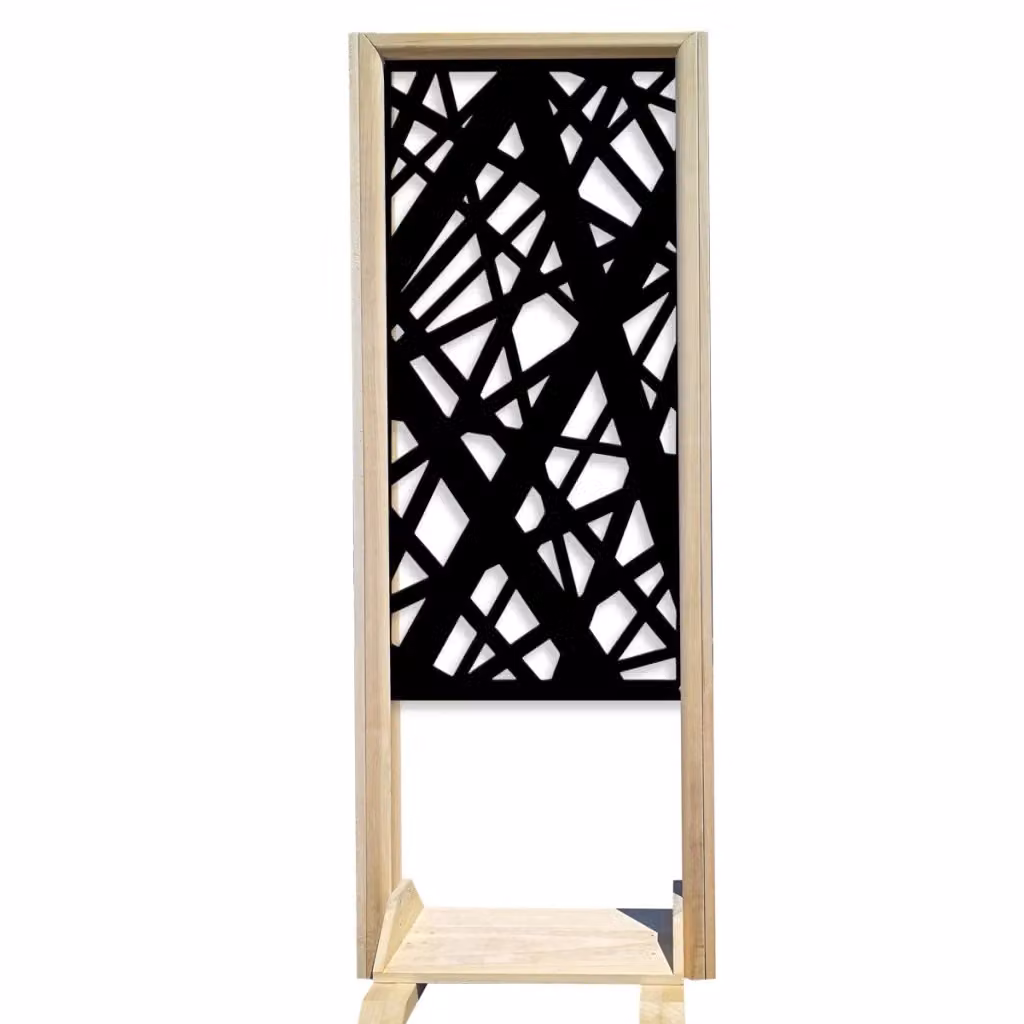 Separè Paravento Modulabile DIAGONAL LARGE Signorbit in Legno e PVC Nero L: 70 cm, H: 190 cm, P: 50 cm – 2