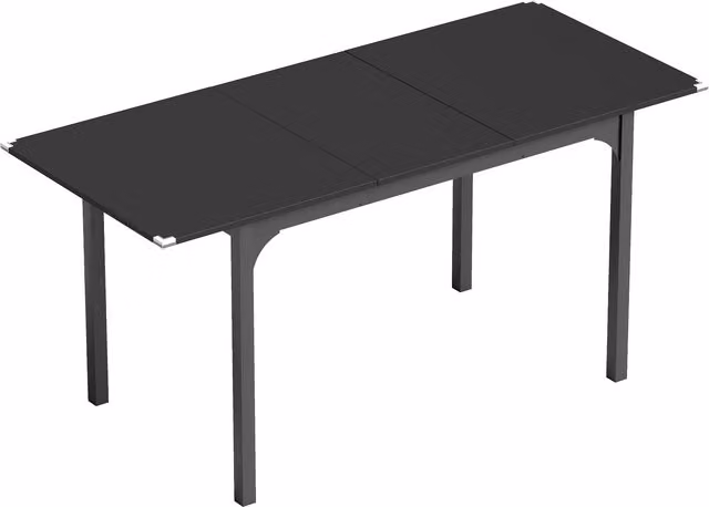 Tavolo da pranzo estensibile HOMCOM moderno nero con gambe in metallo, ideale per 4-6 persone, ideale per cucina e ufficio domestico