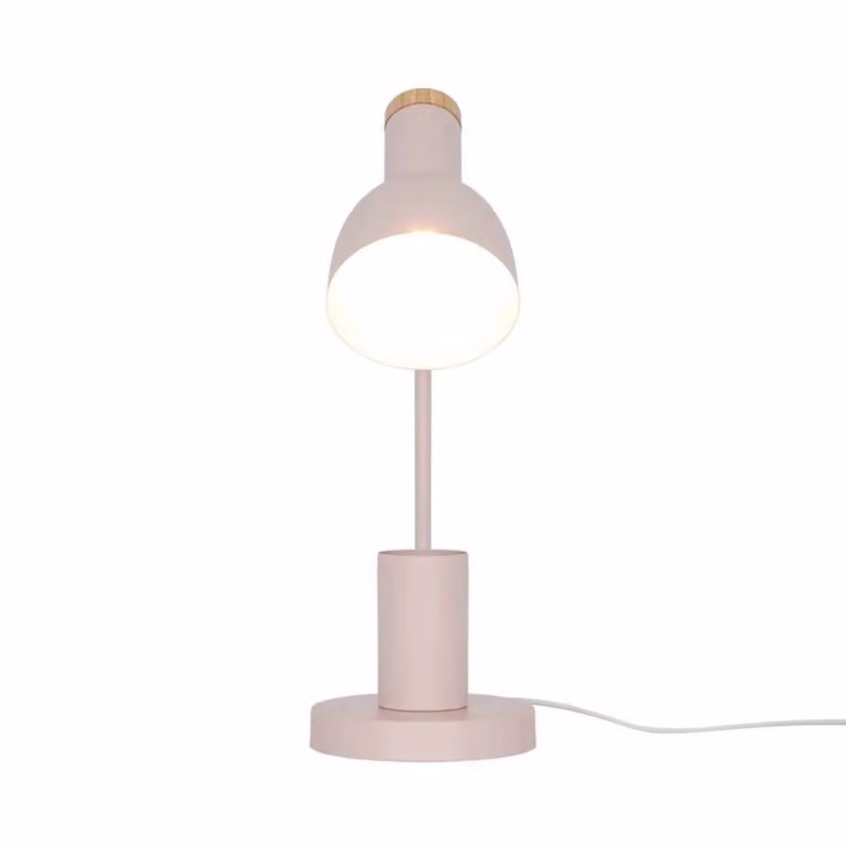 Nordlux Lampada da tavolo Devone, rosa antico, altezza 43 cm, metallo Devone, Violetto / Fucsia / Rosa, Cameretta, Metallo, Scandinavo, Lampada da tavolo
