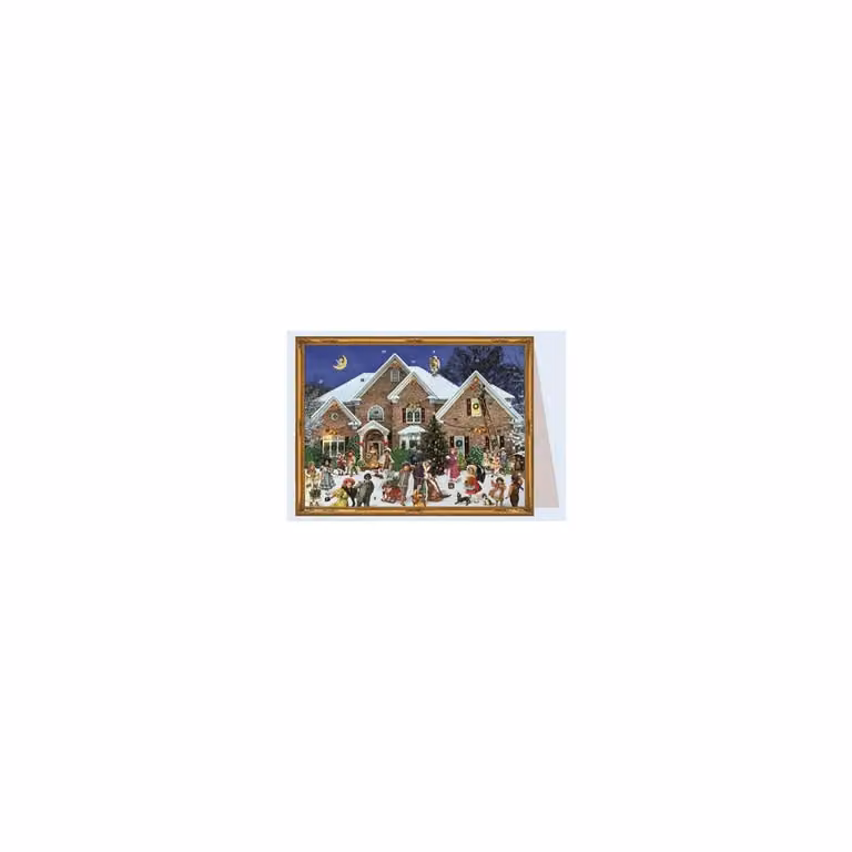 Biglietto per il calendario dell'Avvento n. 40148 CASA DI NATALE VITTORIANA formato A6 con busta
