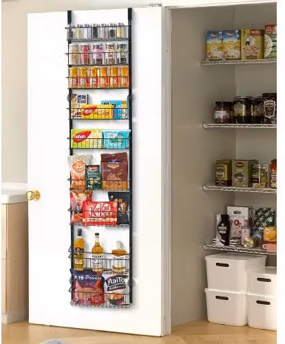 Organizzatore per Dispensa VEVOR Sopra Porta con 9 Ripiani Regolabili in Metallo Nero