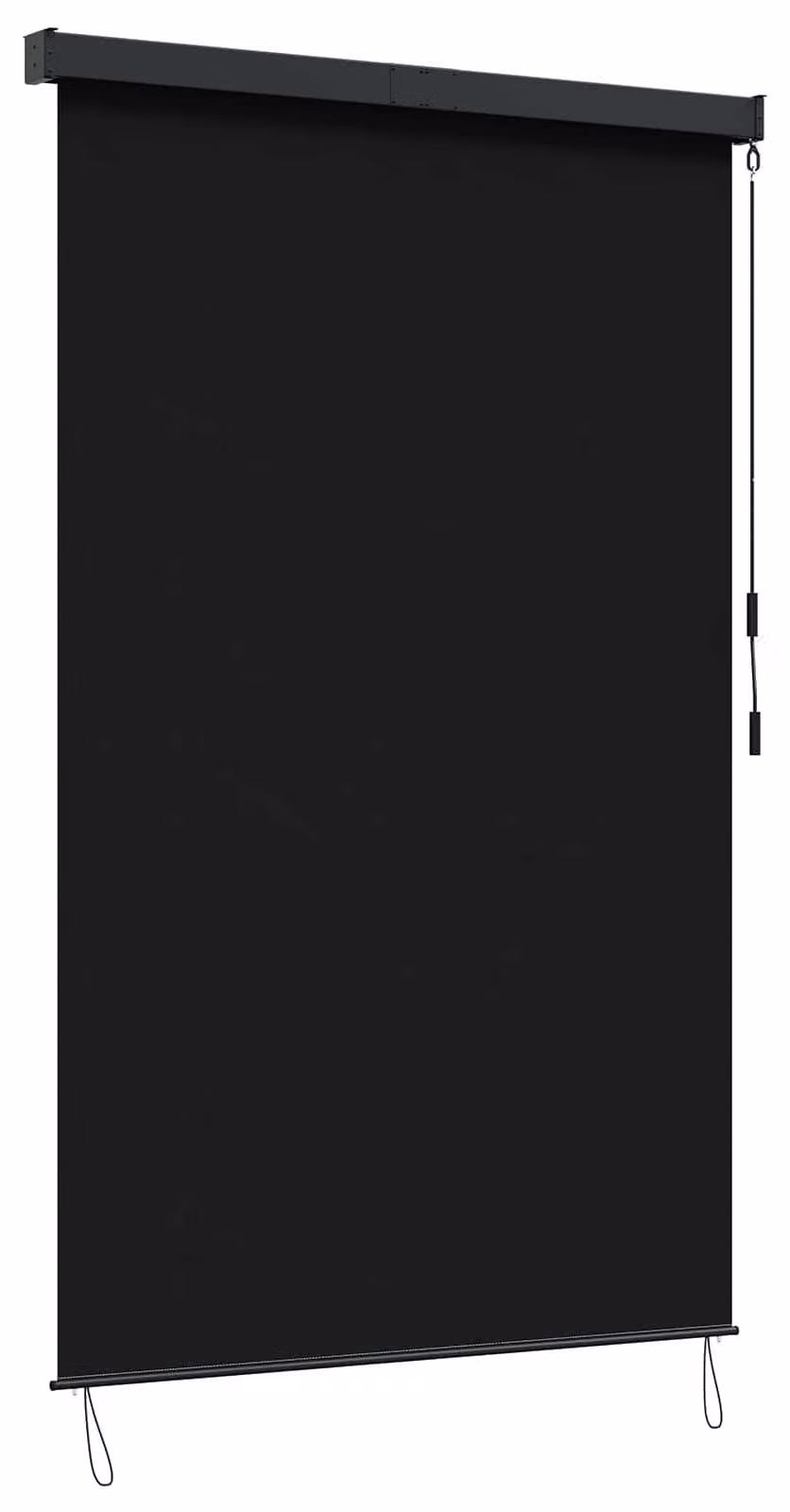 Tenda a rullo Nero 160 x 250 cm Tessuto e Alluminio