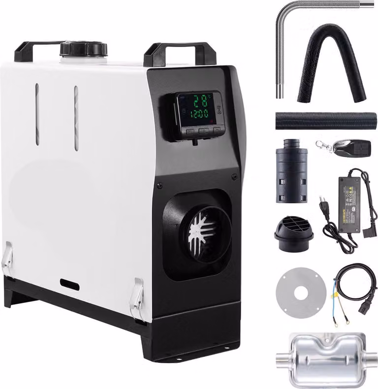 Riscaldatore diesel da 8 kW, sistema completo - Riscaldatore ad aria con display LCD e telecomando