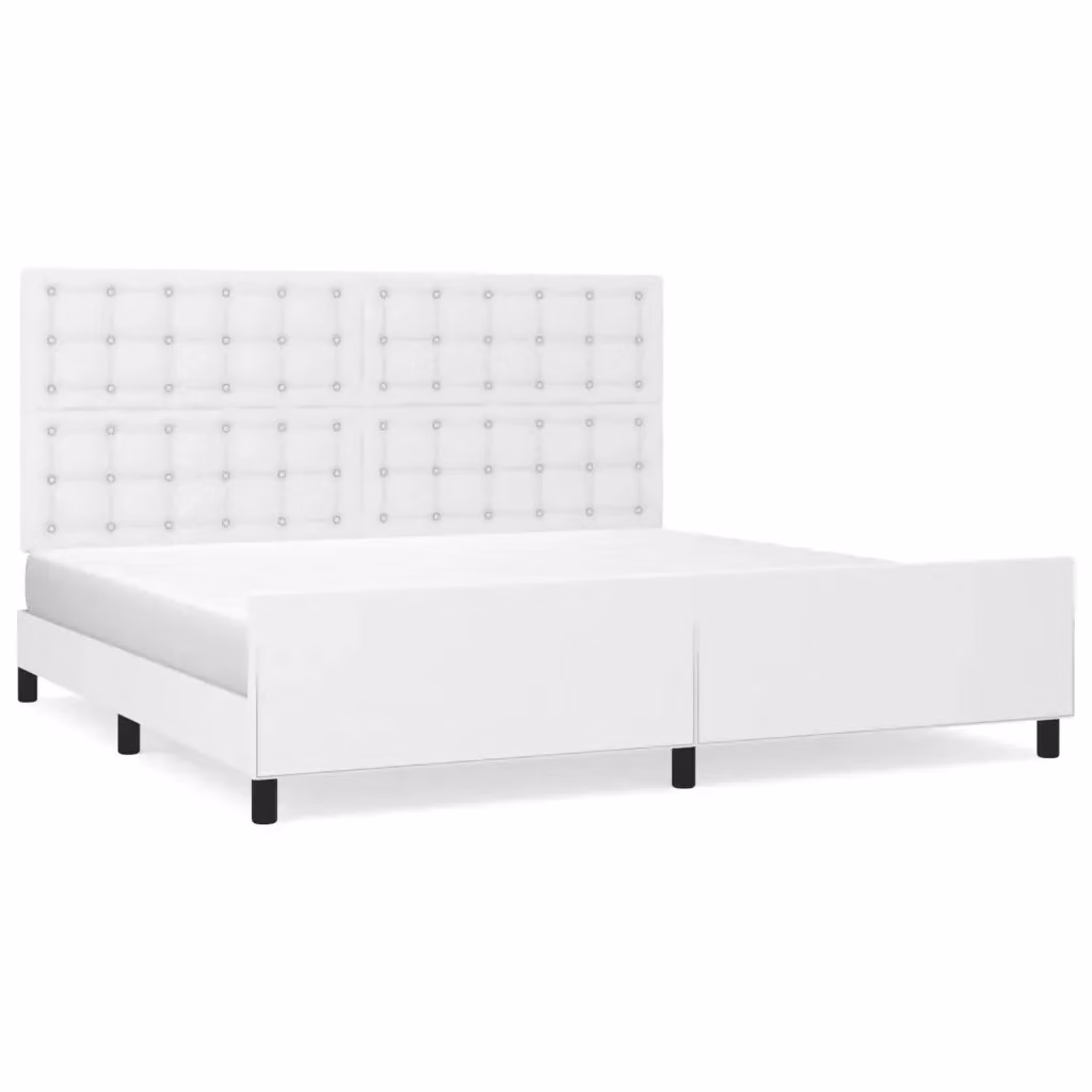 Giroletto con Testiera vidaXL in Similpelle Bianco 200x200 cm – 2