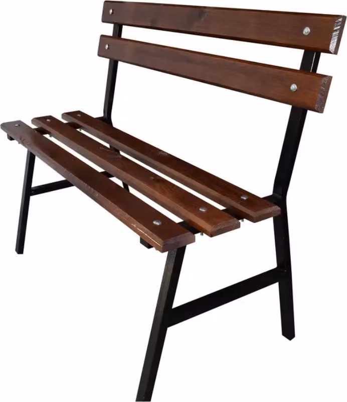 Panca da giardino in legno con schienale 81x36x80cm panca da parco in acciaio; colore scuro