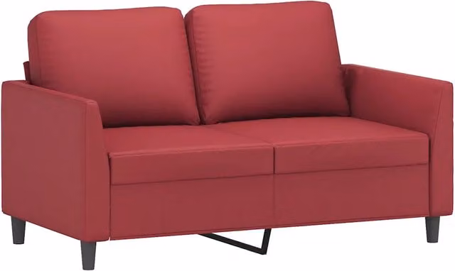 Divano | Divano da soggiorno | Sofa a 2 Posti Rosso Vino 120 cm in Similpelle