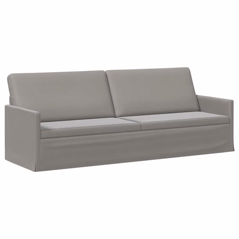 vidaXL Divano a 3 posti moderno in velluto grigio con struttura in metallo L: 220 cm, P: 81 cm, H: 82 cm