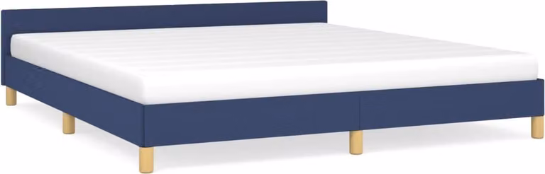 Giroletto con Testiera senza Materasso Blu 160x200 cm Tessuto